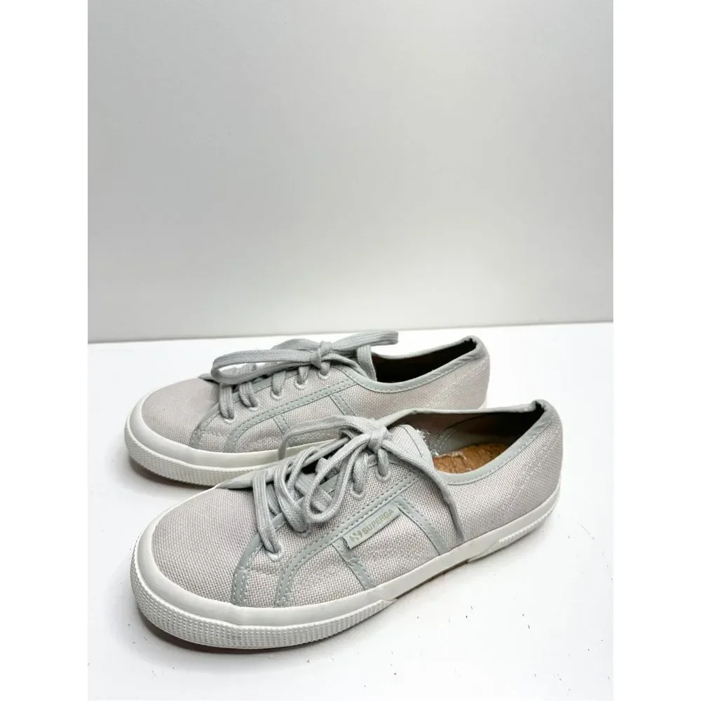 Surperga Sneakers Womens Size 6 Light Green‎ Canvas Lace Up Shoes